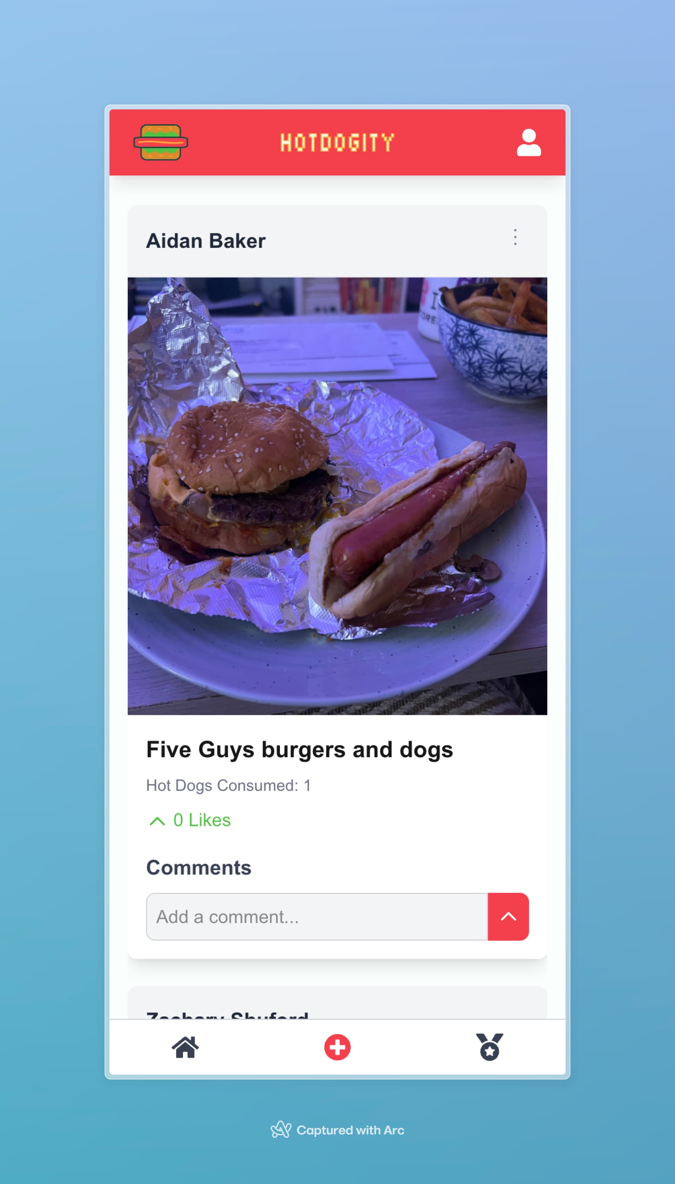 HotDogity dashboard screenshot