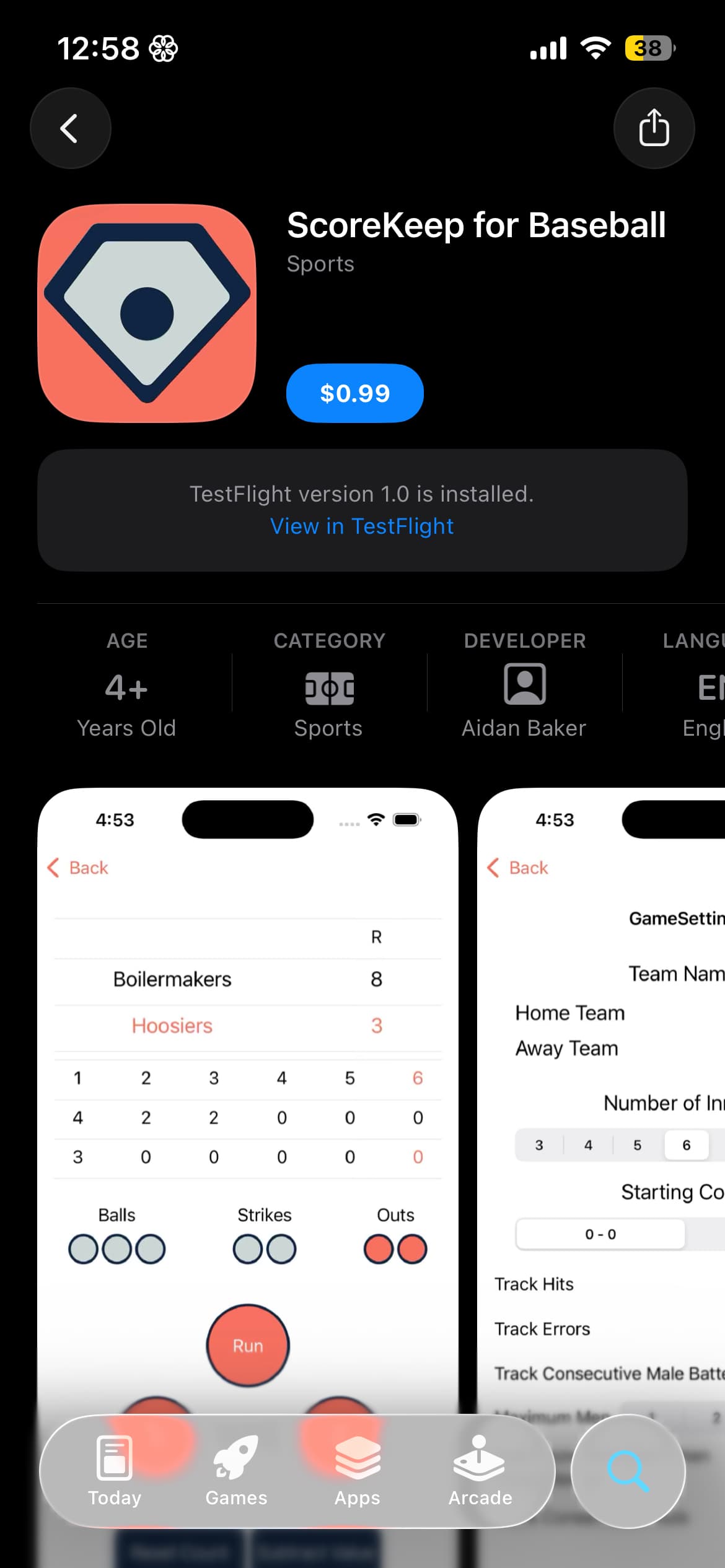scorekeep app store screenshot